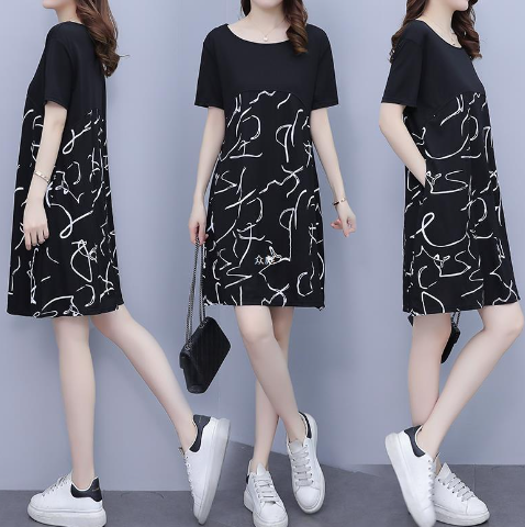 Summer Maternity Dress with Chiffon T-Shirt Design