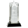 10 Optic Crystal Star Column On Black Pedestal Base