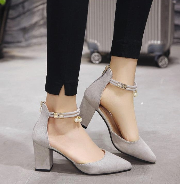 Thick with high-heeled baotou women's shoes after the package with frosted side air sandals low to help single shoes summer new women's shoes
