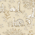 Belle Toile Sand Cotton Wideback Fabric per yard