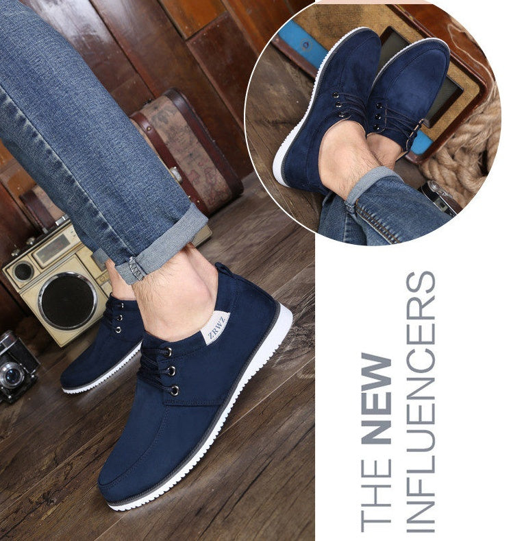 New spring and autumn men's shoes casual shoes sports shoes British wind shoes low to help men's running shoes breathable