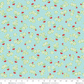 Jubilee Blue Small Cherry Toss Cotton 44" / 45" Fabric per yard