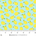 Jubilee Blue Medium Lemons Cotton 44" / 45" Fabric per yard