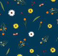 Navy Blue The Hill View Site 43"/44" Cotton Fabric Per Yard