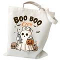 Women's Handbags Spooky Ghost Halloween Gift Canvas Shopping Bag Pumpkin Cute Ghost Halloween Tote Bags Retro Skeleton Handbags