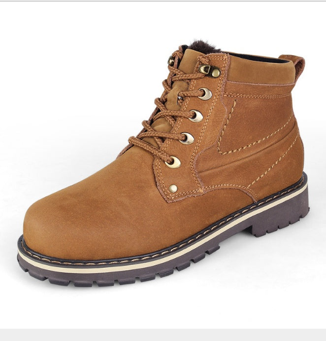 New Martin boots men Large size outdoor warm high help plus velvet large size leather Martin boots