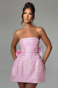 Sexy Marilyn Pink Strapless Bow Dress