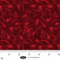 Cameo Appearance Tonal Flower with Leaves Red Cotton 44"/45" Fabric Per Yard