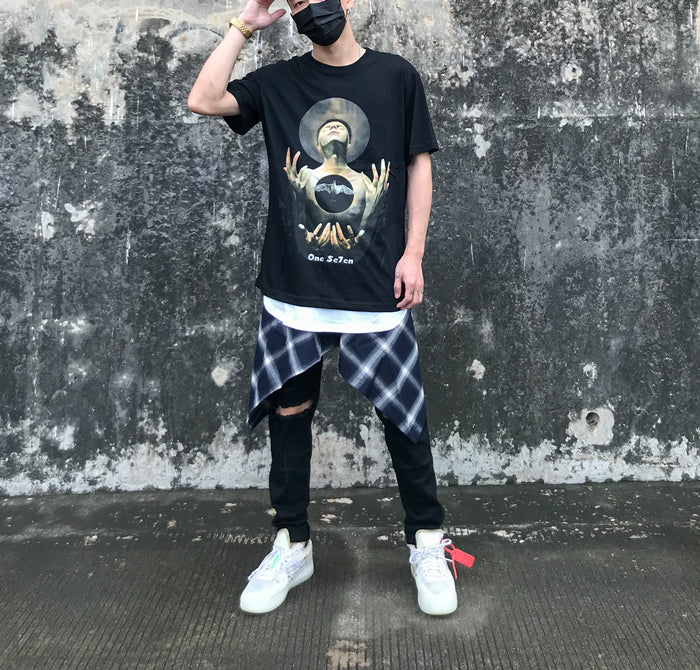 American Streetwear Dark Style T-Shirt with Print