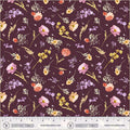 Aviva Floral Charm Aubergine Cotton 44"/45" Fabric Per Yard