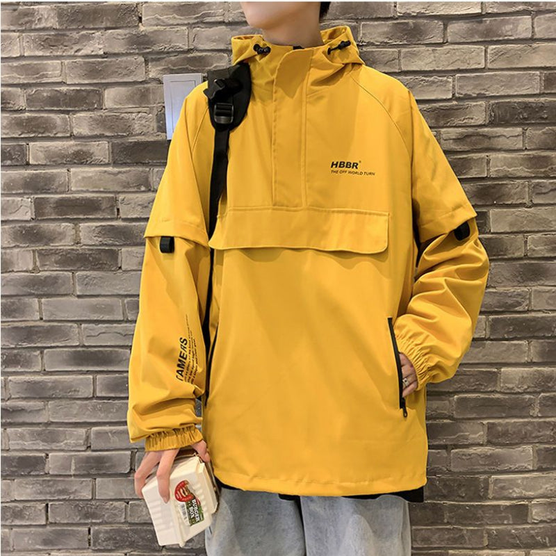 Men's Hooded Windbreaker Bomber Jacket Sportswear