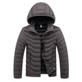 Men's Winter Casual Hooded Parka Jacket with Detachable Hat