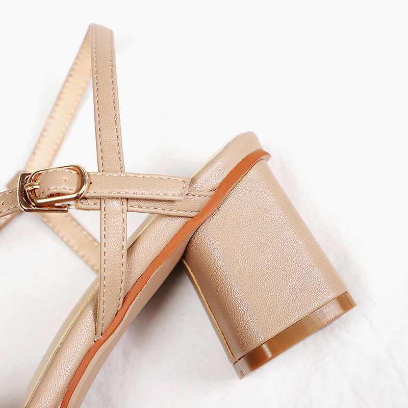 Fuhao 2020 Women's High Heel Sandals with Ankle Strap