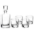 810ml Custom Glass Decanter Gift Set with Four 8oz Glasses – Black Presentation Box with Printed Sleeve
