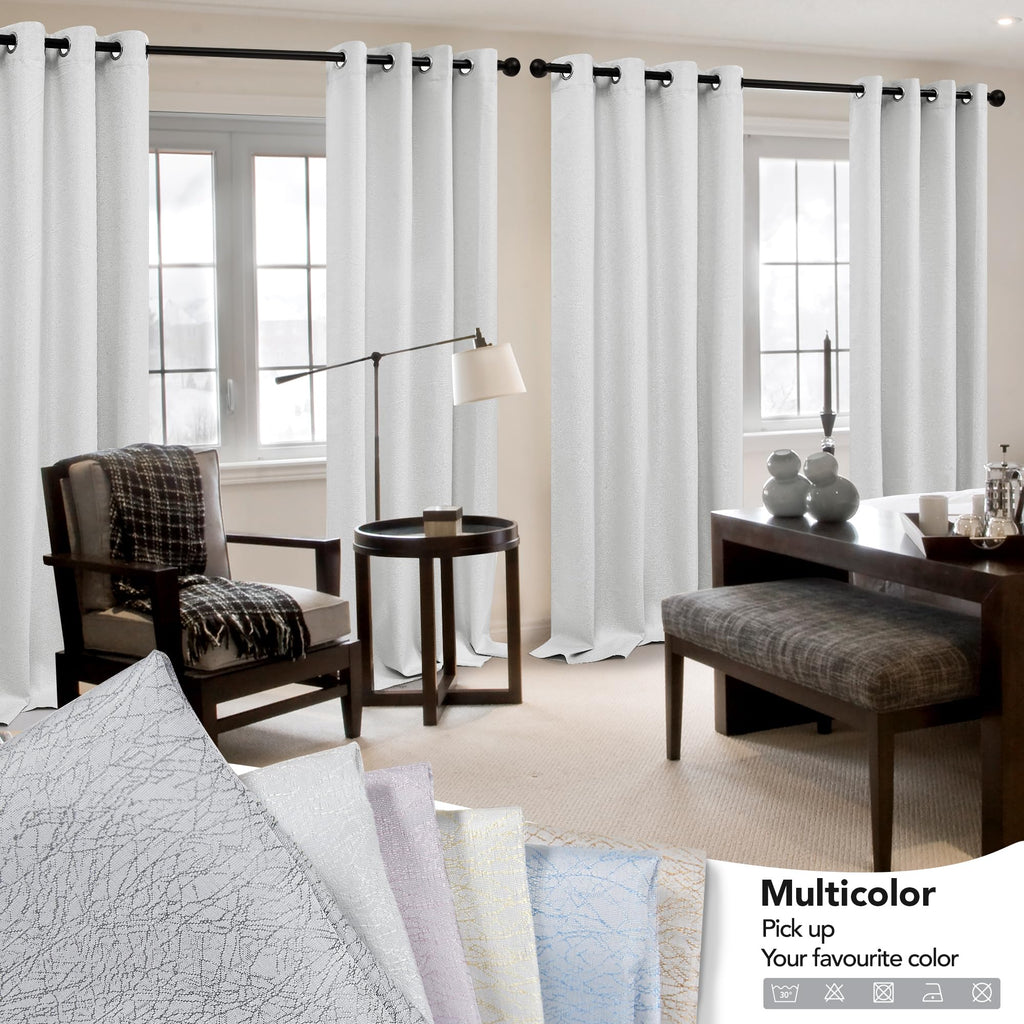 Pink Jacquard Blackout Curtains, 52x63 Inch