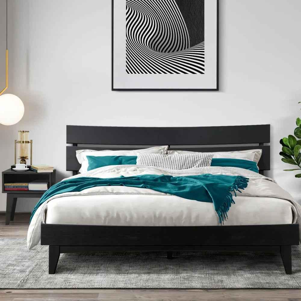 Acacia Aurora Bed Frame & Nightstand Set for Stylish Bedrooms