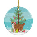 Manx Cat Christmas Ceramic Ornament-0