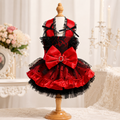 Red Black Gothic Lace Luxury Pet Dress