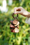 "The Forest Harvest Ring" - Natural Seed Cluster Charm with Dark Wood Handle
