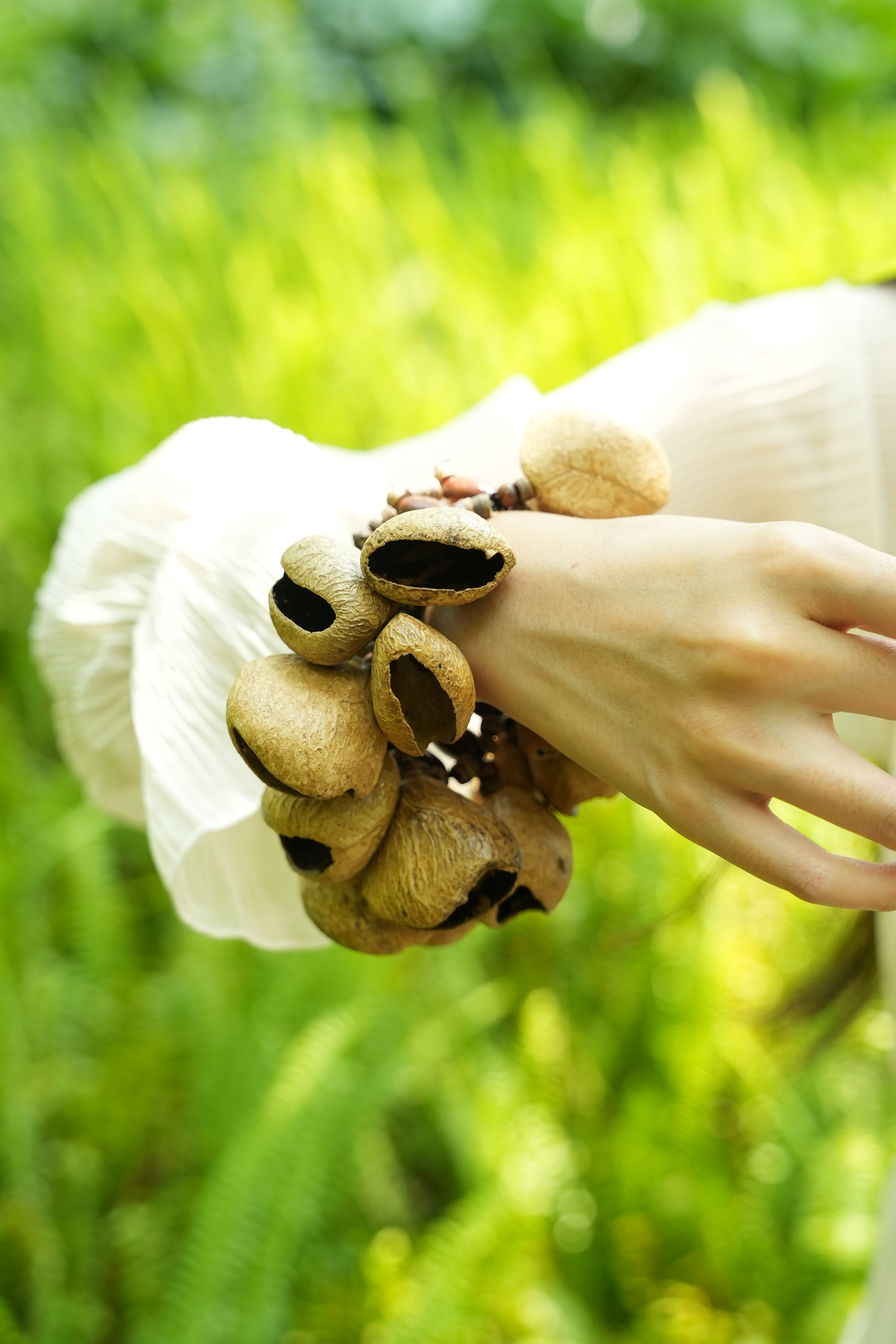 "The Forest Rhythm" - Natural Seed Shell Wrist Rattle & Percussion Bracelet