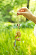 "The Forest Dancer" - Natural Nut Charm with Colorful Tassel & Wood Ring