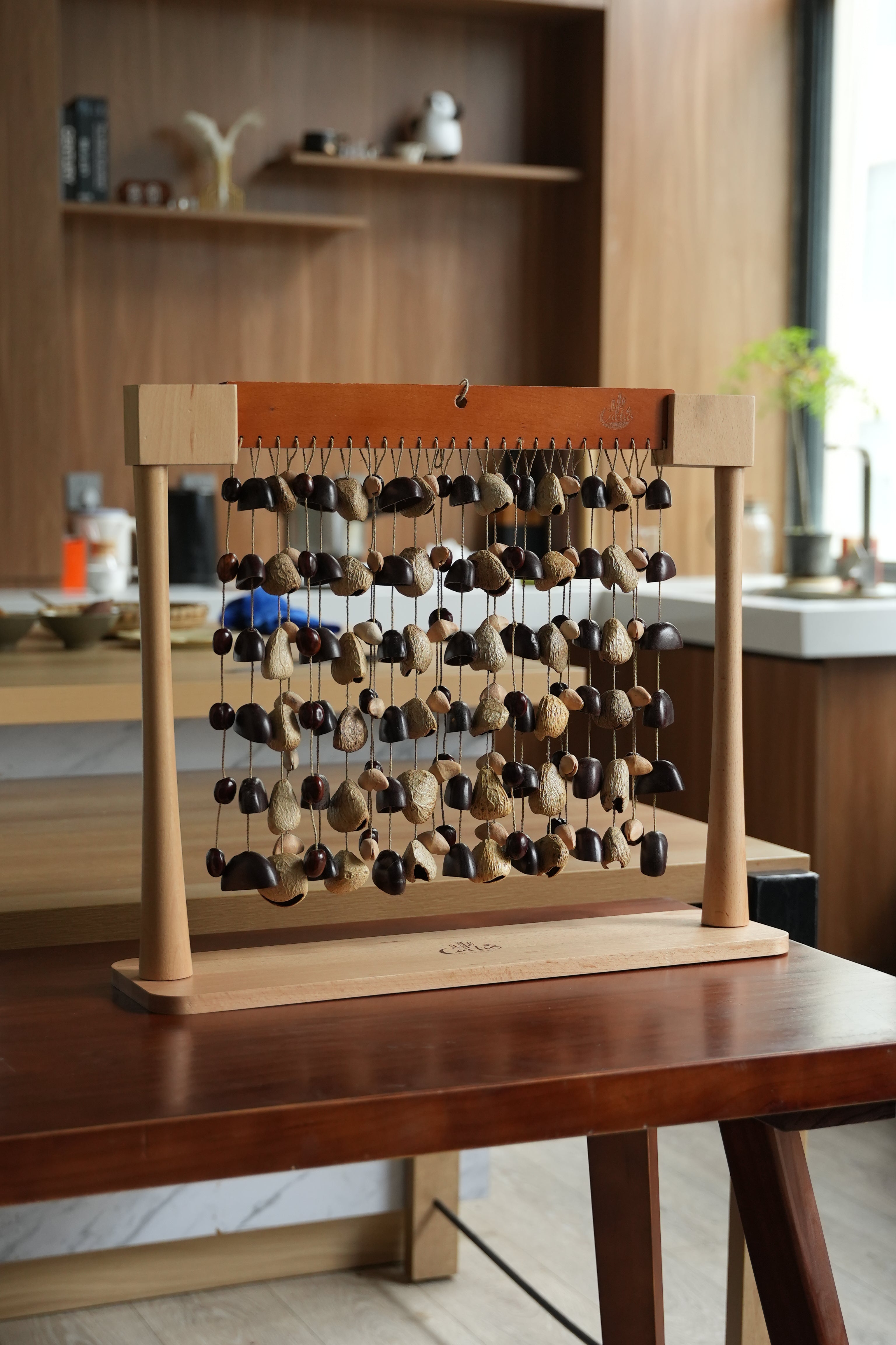 Natural Seed Chime Stand - Tabletop Display Holder(Bar Chime not included)