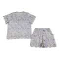 Lavender white floral bow top shorts adult women outfits