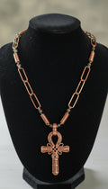 Copper Wire Wrapped Ankh Necklace