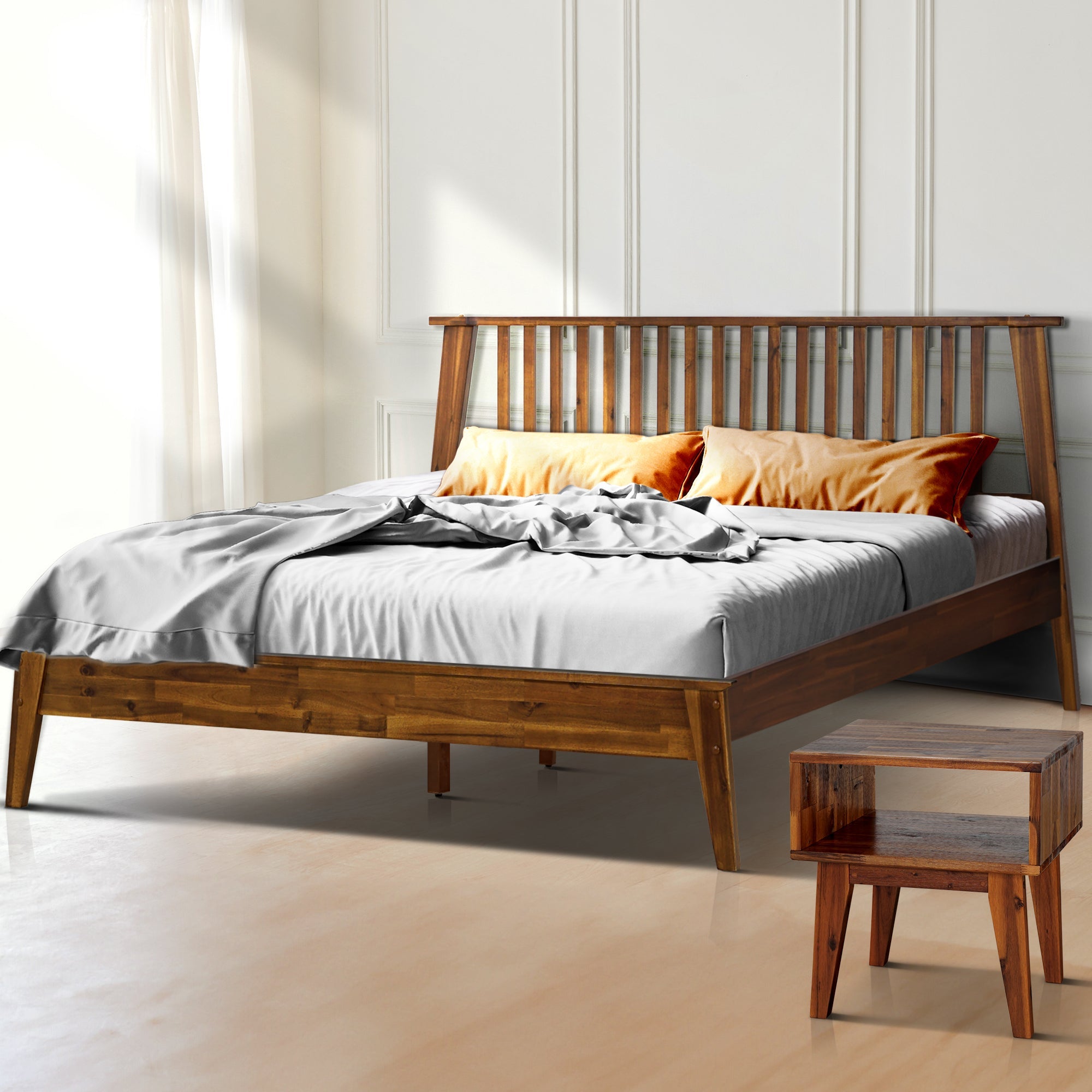 Acacia Kaylin Solid Wood Bed Frame for Durable Style and Comfort