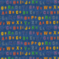 Blue Patch Perfect Alphabet Rows Cotton 43"/44" Fabric Per Yard