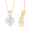 Cushion Cut Ethiopian Opal Infinity Necklace with Silver Chain