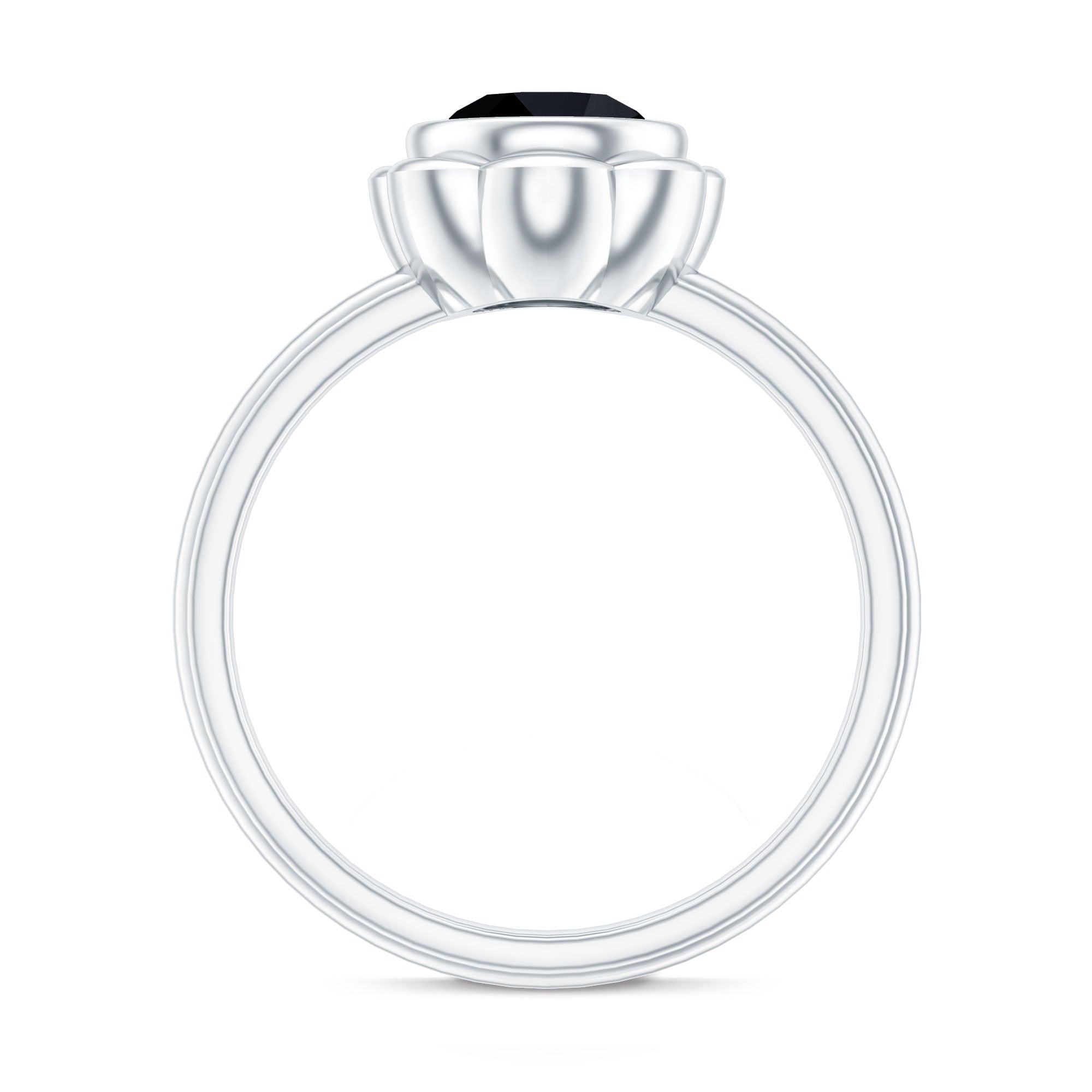 1.5 Carat Lab Grown Black Diamond Flower Engagement Ring