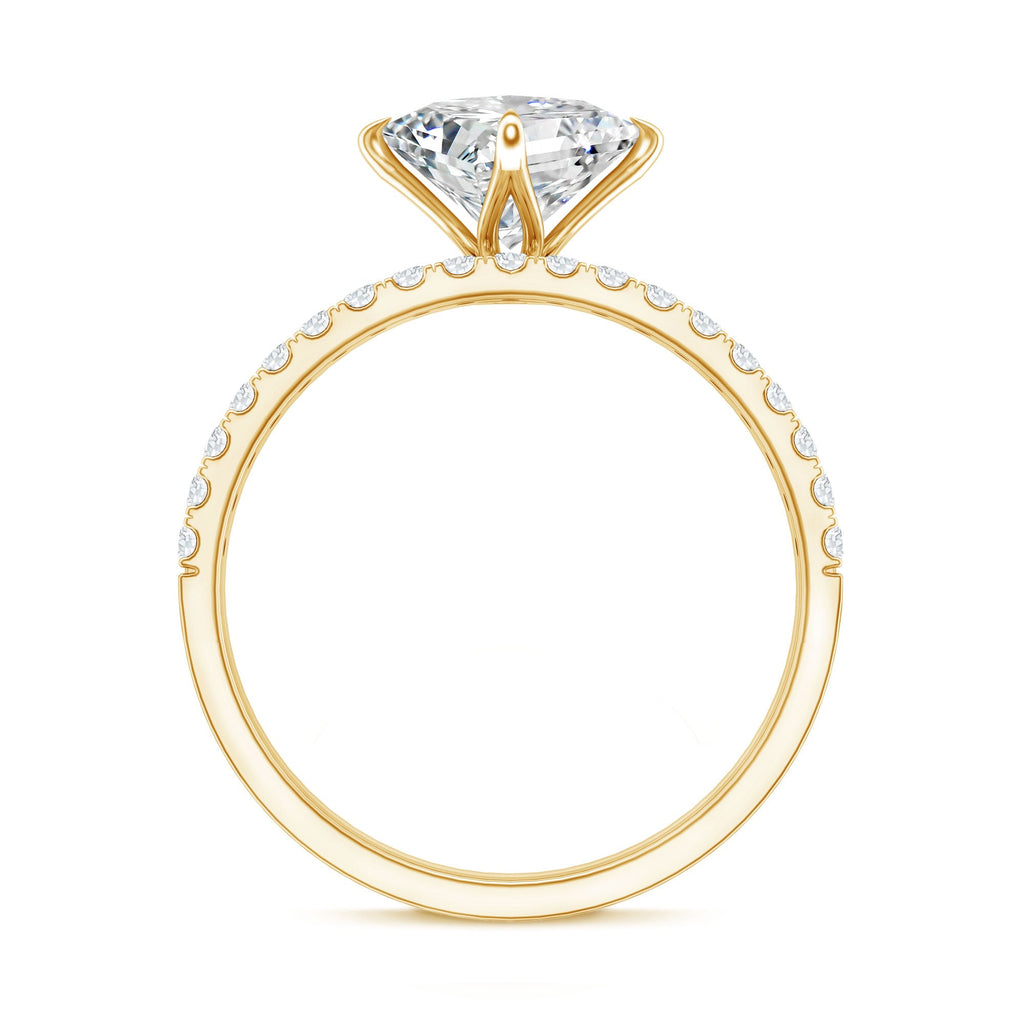 Princess Cut Lab Grown Diamond Ring With Wedding Band