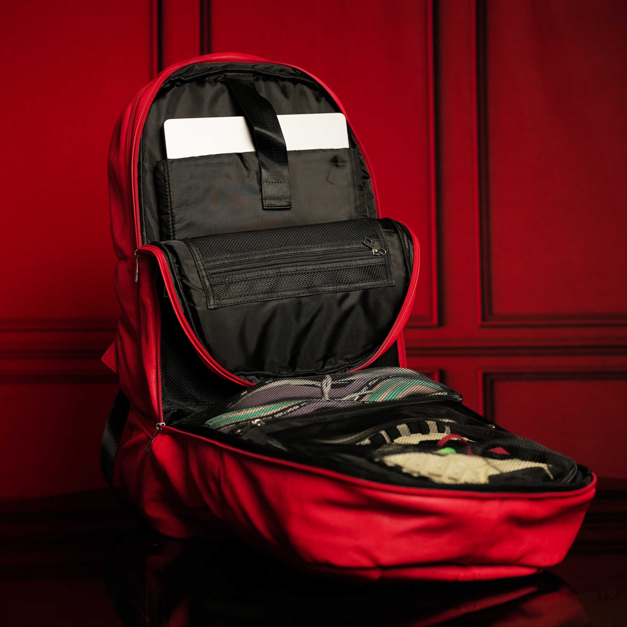Red Leather Luxury Carry-On Patented Backpack (Only 300 Made)