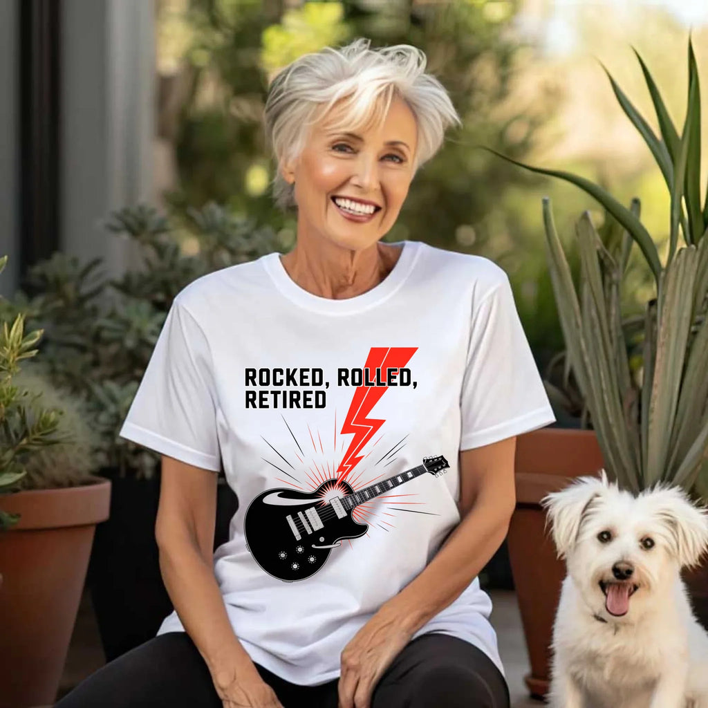 Rocked Rolled Retired T-Shirt – Funny Retirement Gift Shirt