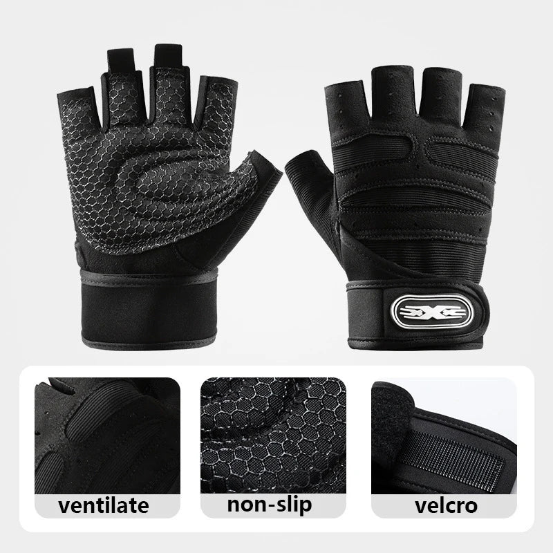 Gym Gloves for Men Women Fitness Weight Lifting Wristband Gloves Body Building Training Sports Exercise Cycling Glove Shockproof
