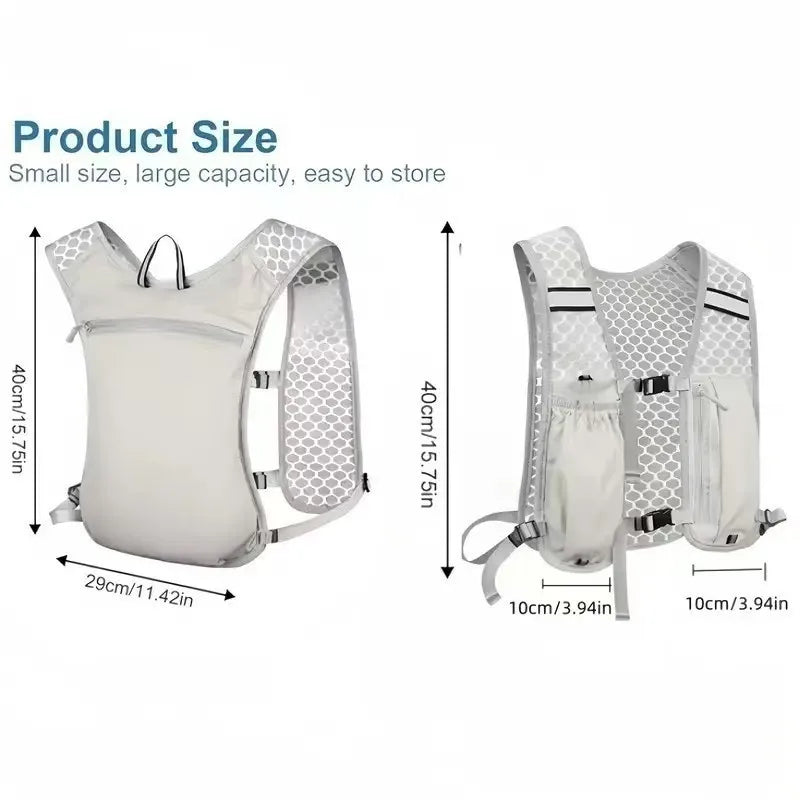 Breathable Running Hydration Vest with Storage for Hiking and Cycling