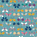 Teal Butterfly 43"/44" Cotton Fabric Per Yard