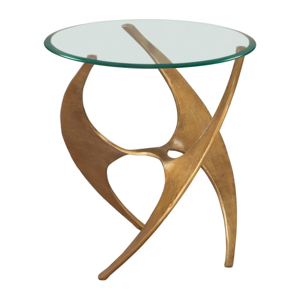 Sabel Clear Glass Top Round Side Table