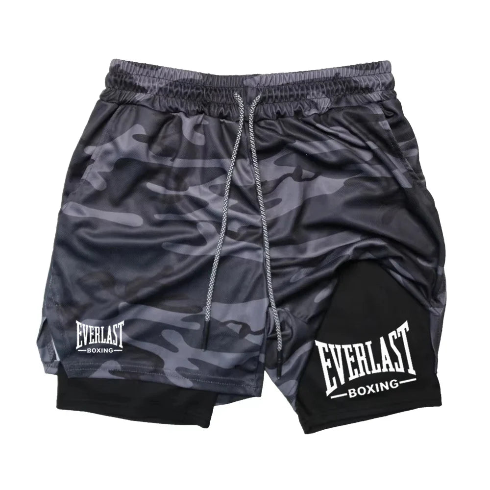 Everlast Double Layer Compression Shorts for Fitness and Basketball