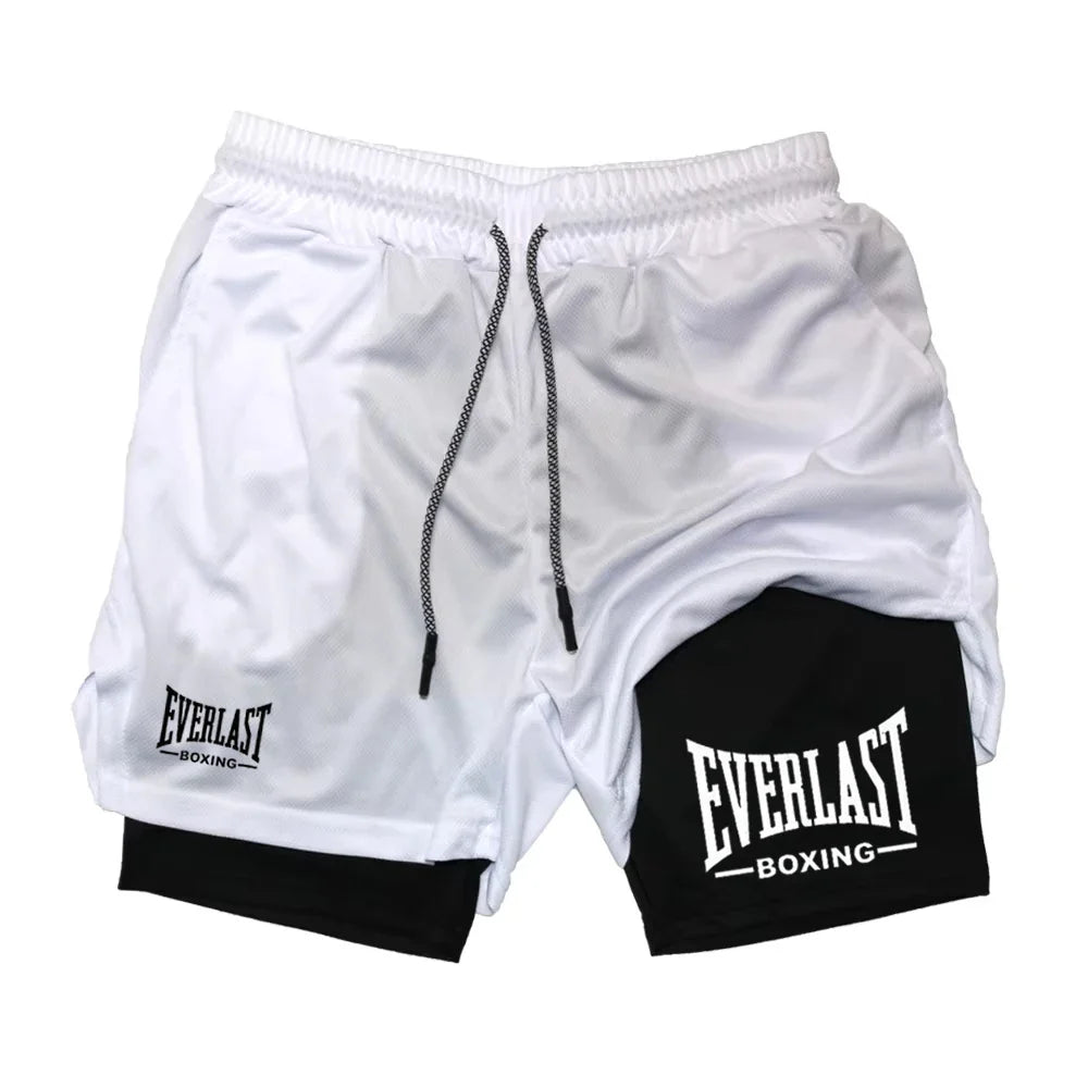 Everlast Double Layer Compression Shorts for Fitness and Basketball