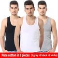 1/3 Pack Four Seasons Men's Cotton Joker Vest Teenagers Simple Fit Sports Fitness T-shirt Middle-aged Casual Sleeveless Shirt