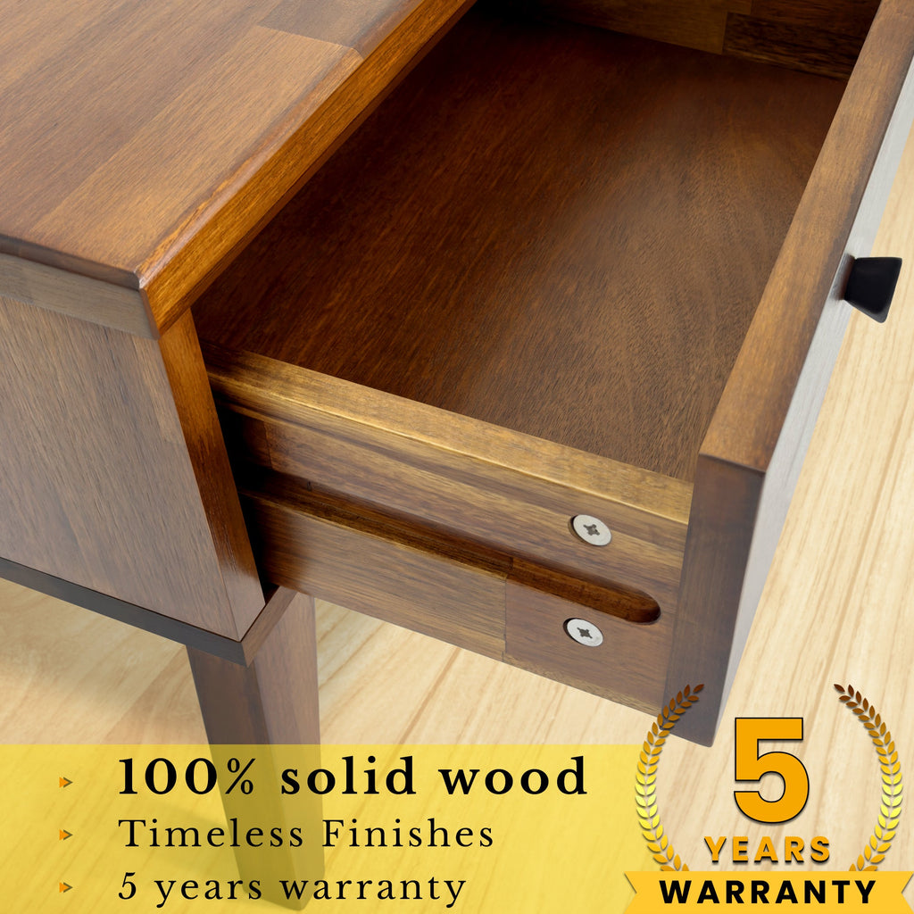 Acacia Sofia 1-Drawer Solid Wood Nightstand for Stylish Storage