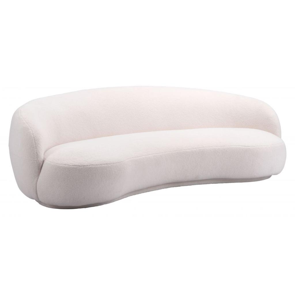 Tibet Shearling Fabric Cream Sofa