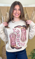 Yee Haw Cowboy Boots Graphic Sweatshirt