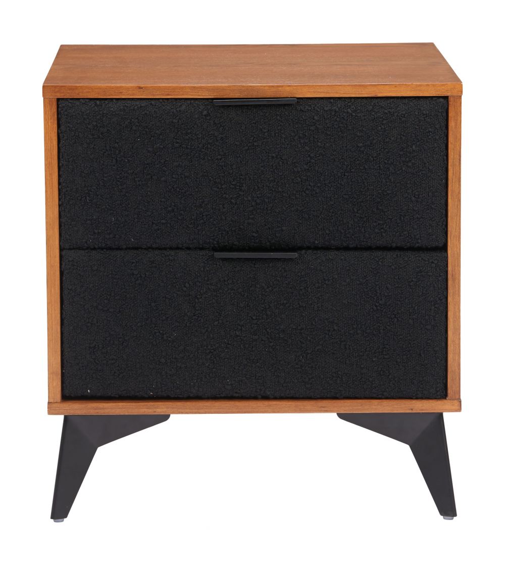 Zarif Two Drawers Wood Nightstand