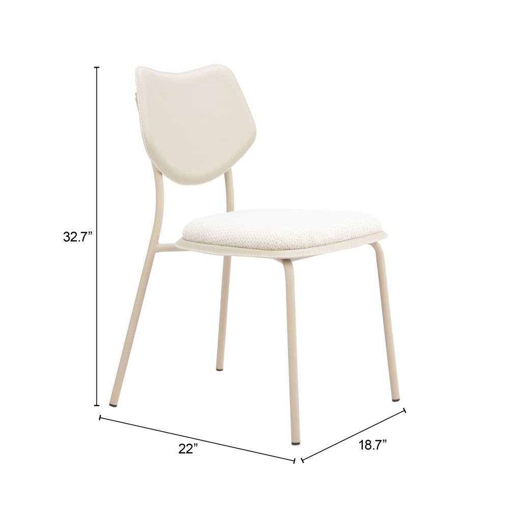 Zeal White Faux Leather Dining Chair 4PC