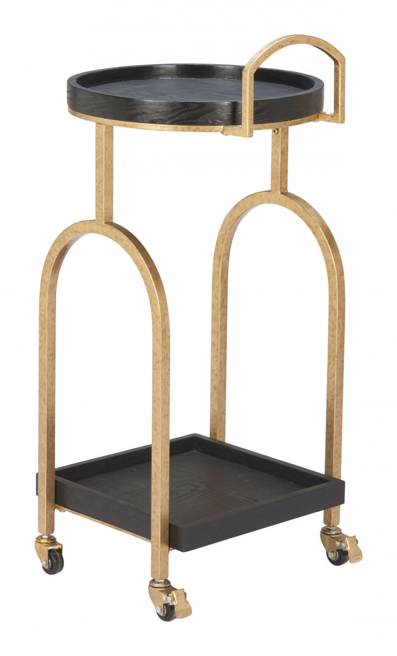 Zukei Wood Top Black Bar Cart