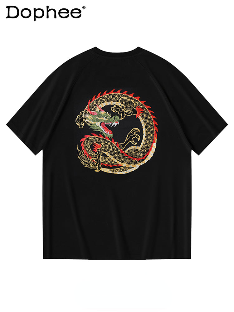 Men's Cotton Short-Sleeved Embroidered T-Shirt 2024