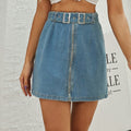 Denim Washed Mini Skirt
